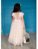 Ivory Lace Tulle High Low Flower Girl Dress